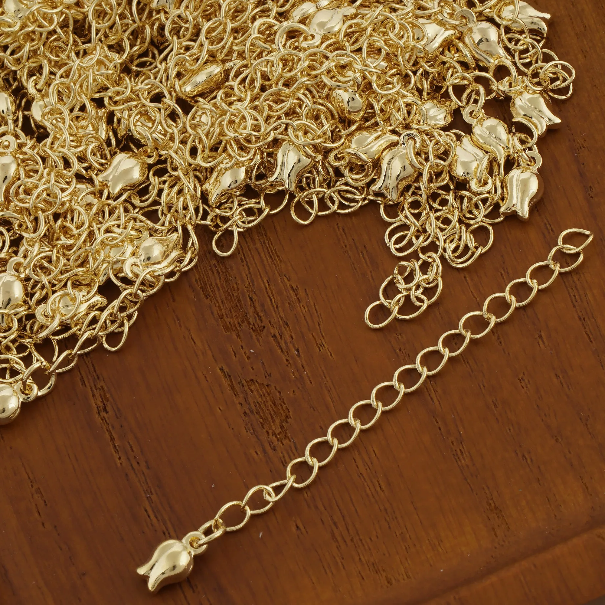 14k Gold Filled 50MM Extender Chain for Jewelry Making, Adjustable for Bracelets & Necklaces 10pcs 104049