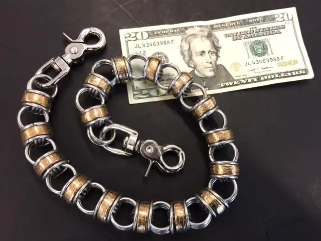 22 Inch U.S. Gold Dollar Chain Mail Wallet Chain