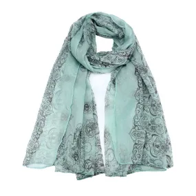 4 Colors Women Lady Classical Print Scarf Scarves Sun Protection Gauze Kerchief Feida