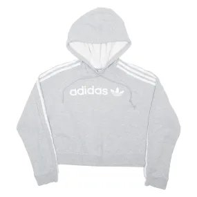 ADIDAS Crop Womens Grey Hoodie UK 8