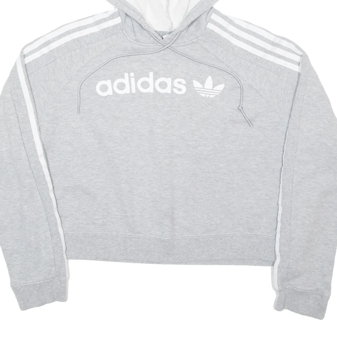 ADIDAS Crop Womens Grey Hoodie UK 8