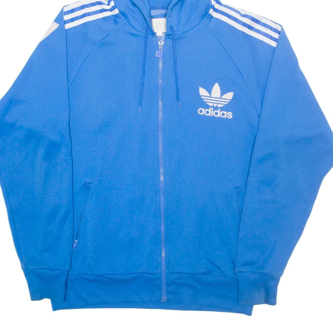 ADIDAS Mens Blue Hoodie Full Zip L