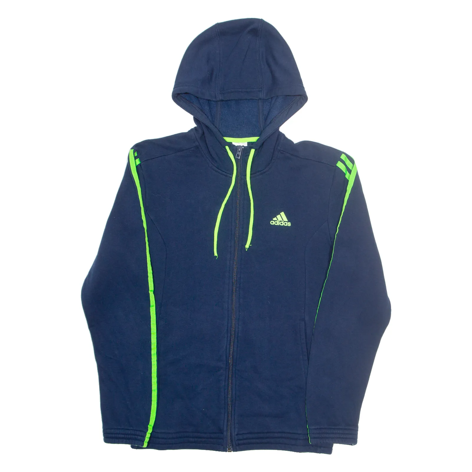 ADIDAS Mens Blue Hoodie Full Zip S