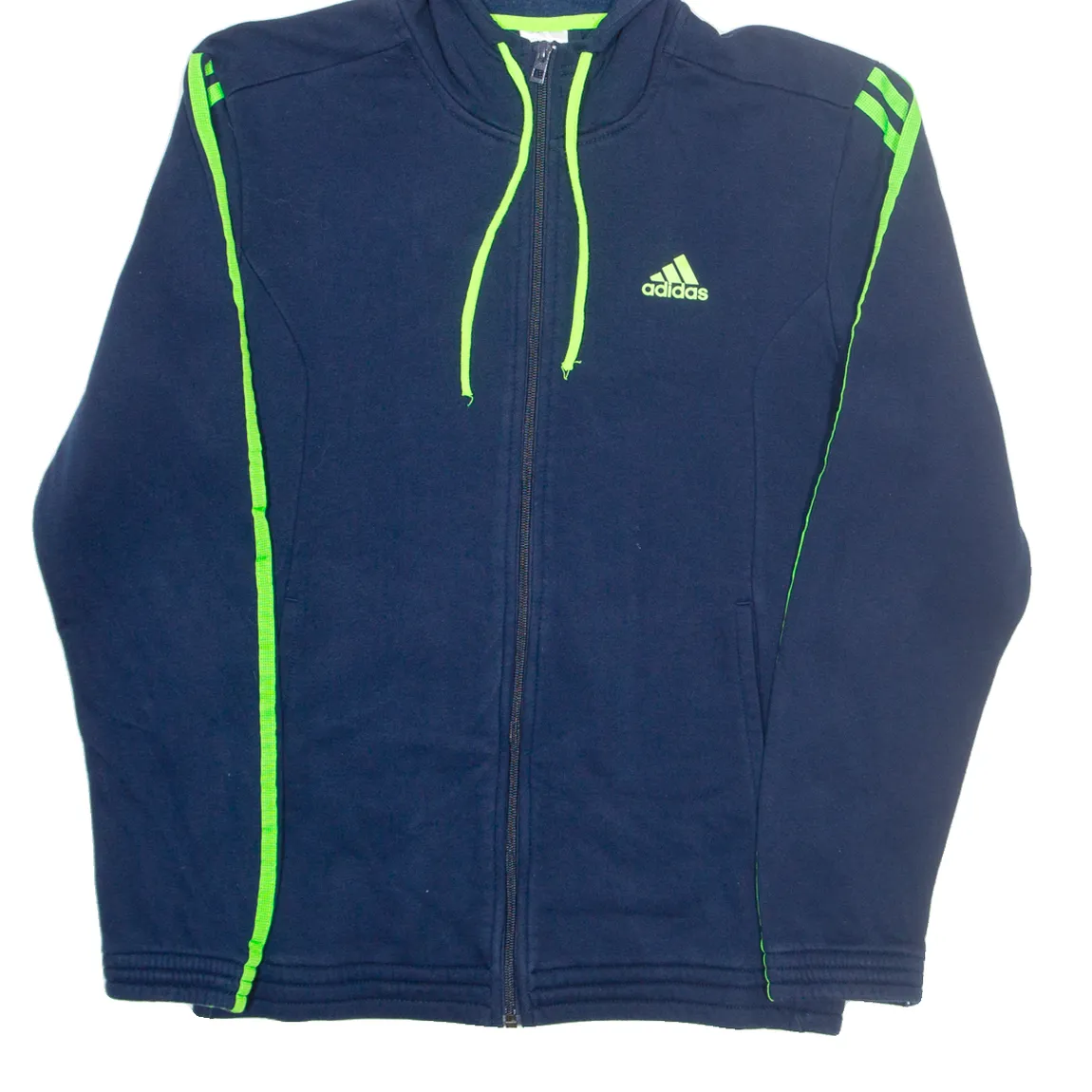 ADIDAS Mens Blue Hoodie Full Zip S