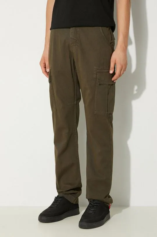 Alpha Industries cotton trousers Agent Pant green color 158205