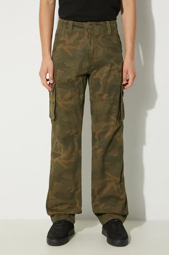 Alpha Industries cotton trousers Jet Pant Camo green color 101212C