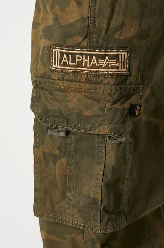 Alpha Industries cotton trousers Jet Pant Camo green color 101212C