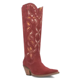 Bandelera Burgundy Suede Leather Embordered Boots (DS)