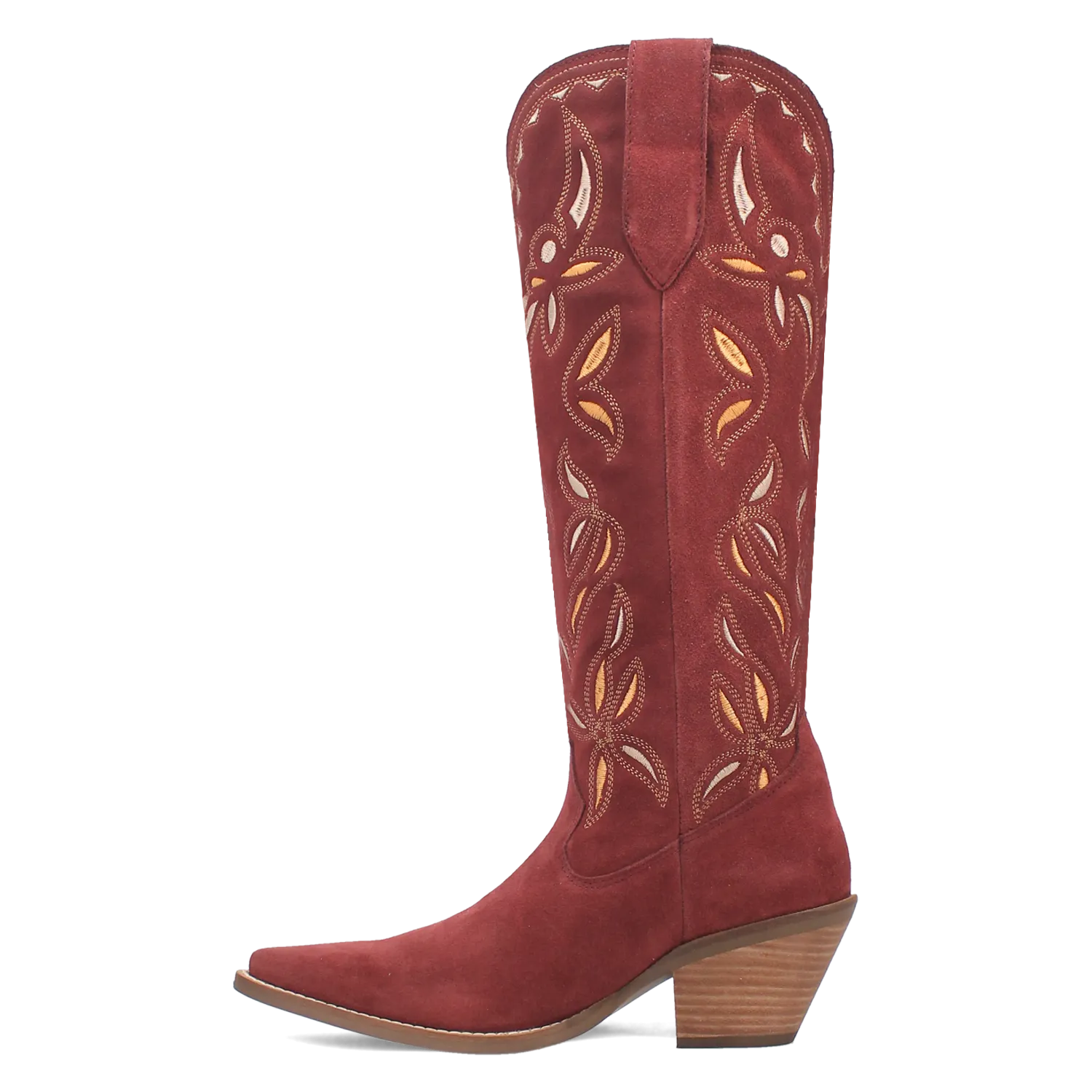 Bandelera Burgundy Suede Leather Embordered Boots (DS)