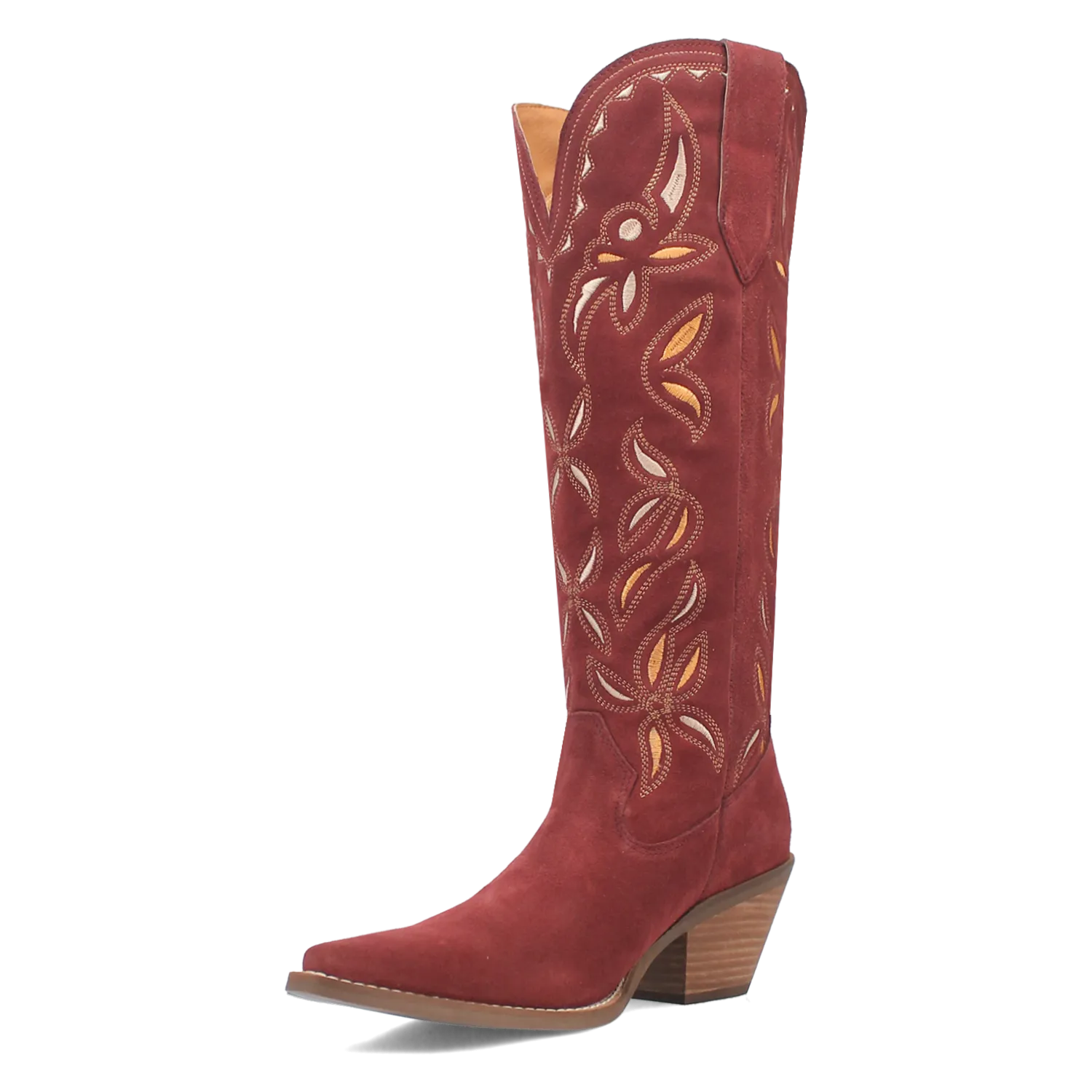 Bandelera Burgundy Suede Leather Embordered Boots (DS)