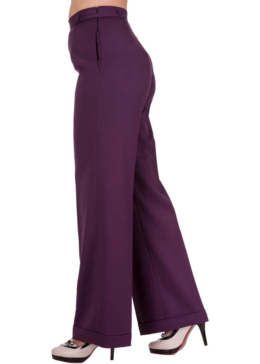 Banned Party On 40's Pantalon Trousers Aubergine