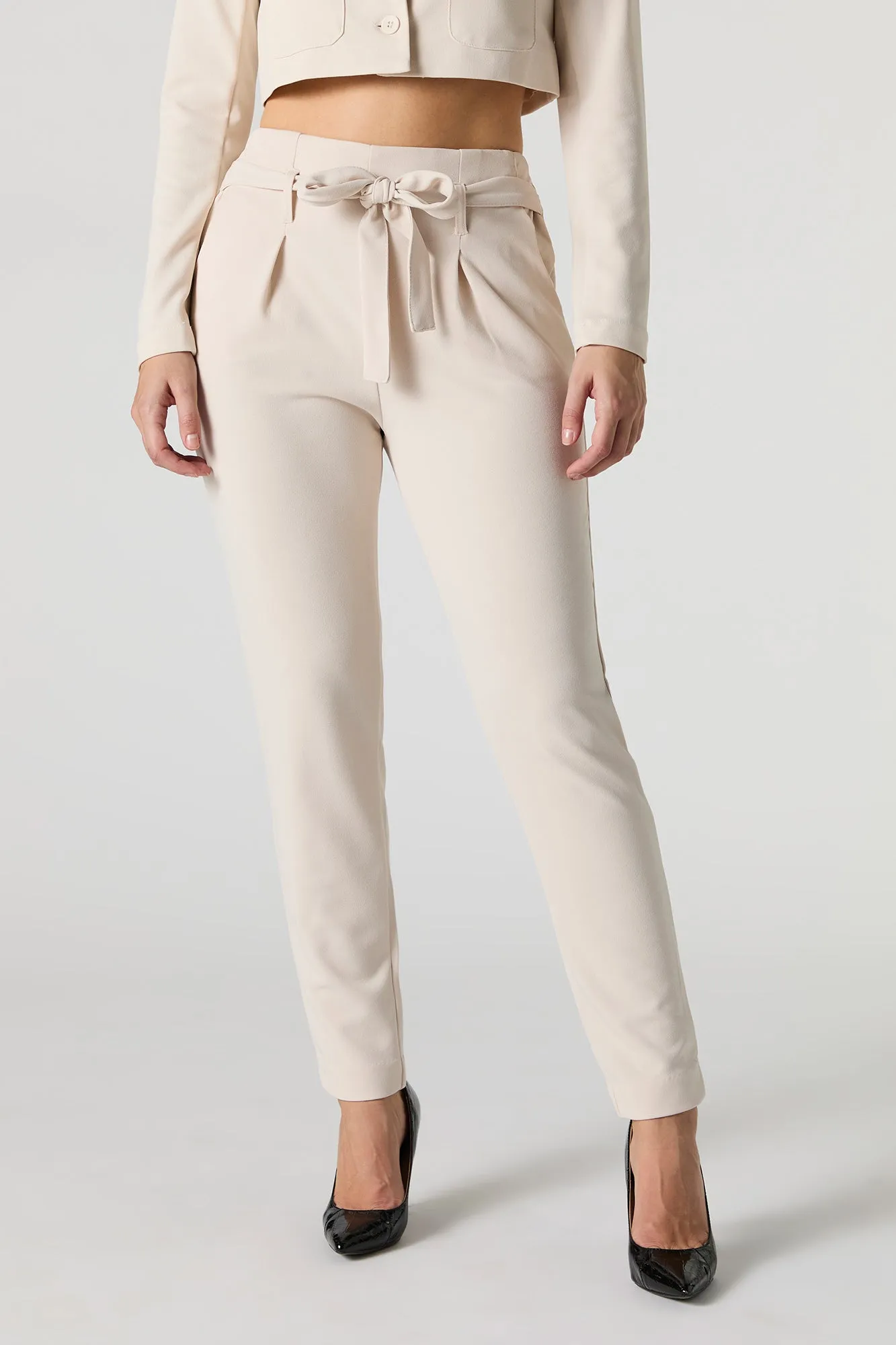 Belted Slim Dress Pant