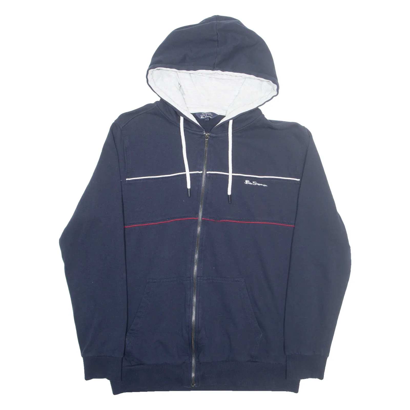 BEN SHERMAN Mens Blue Hoodie L