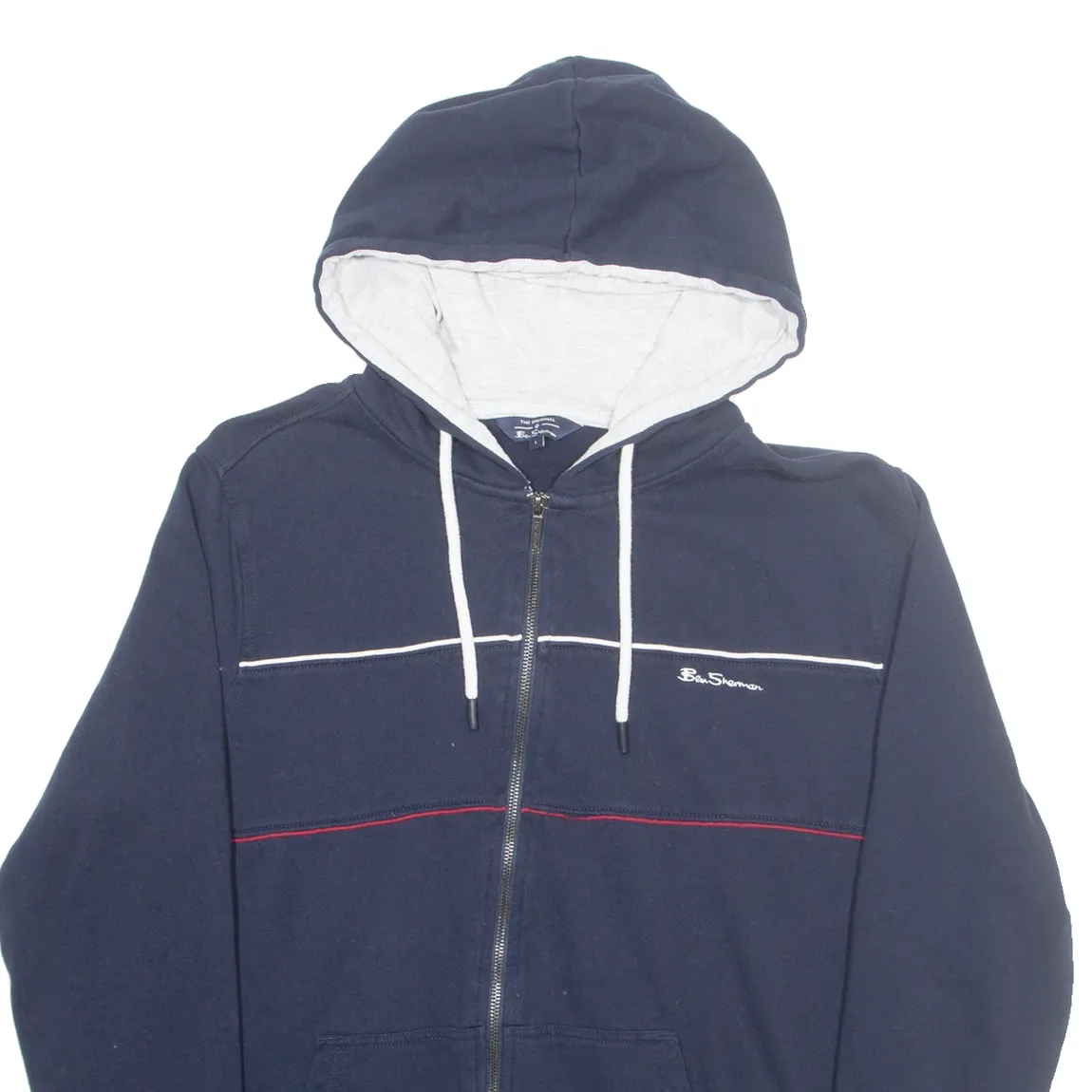 BEN SHERMAN Mens Blue Hoodie L