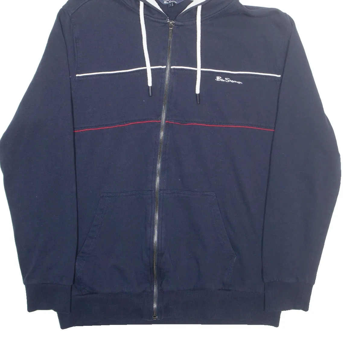 BEN SHERMAN Mens Blue Hoodie L