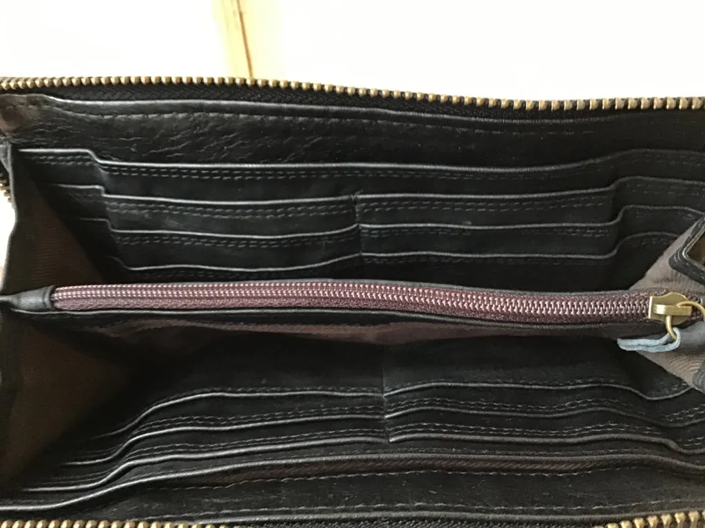 Black Zip Around Wallet