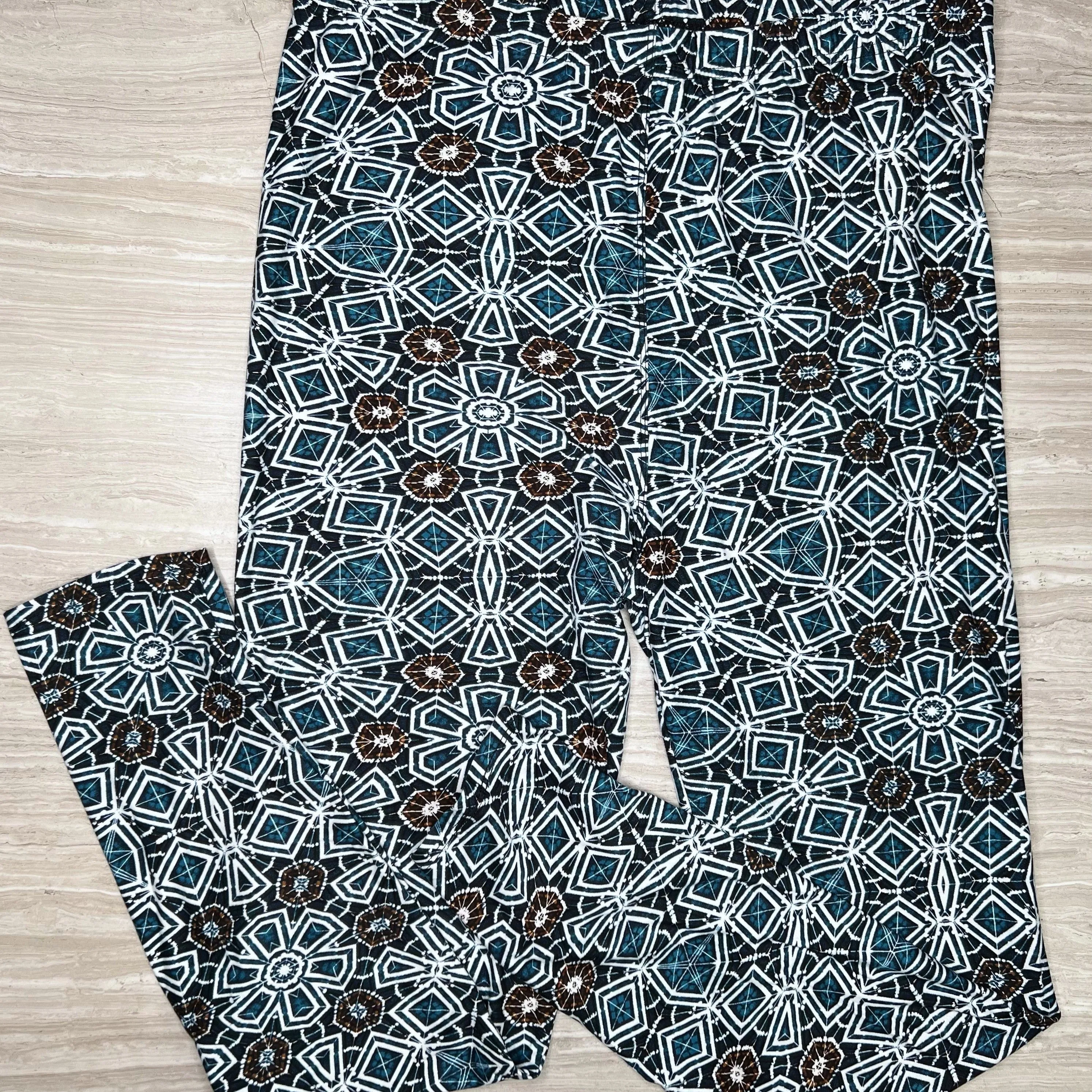 Blue Kaleidoscope Print Leggings