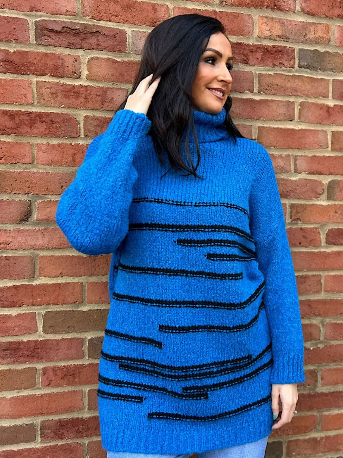 Blue Stripe Patterned Jumper Dina