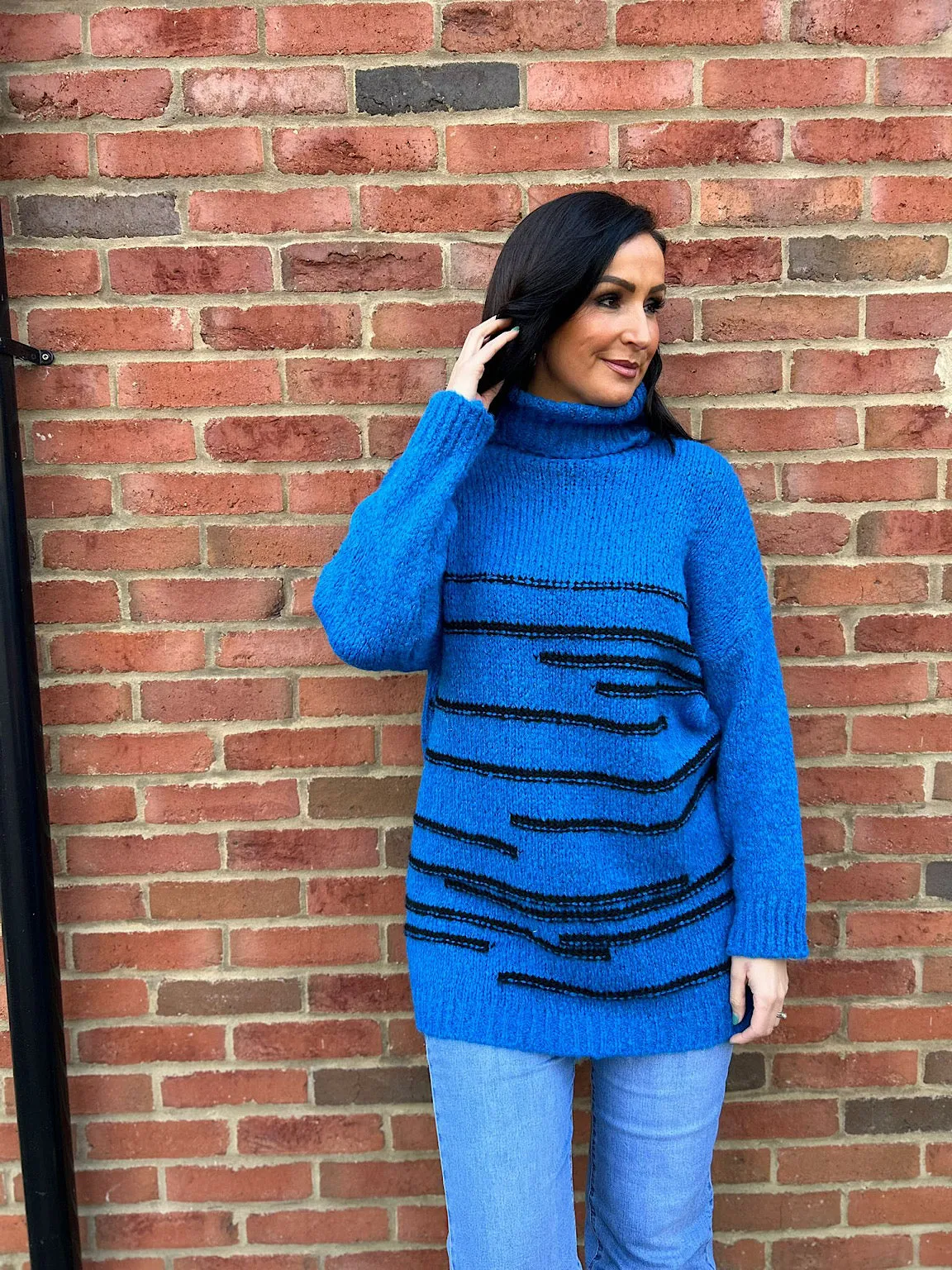 Blue Stripe Patterned Jumper Dina