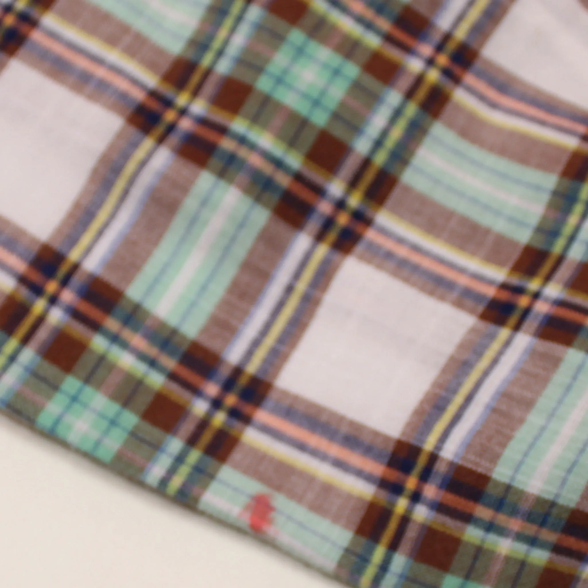 Bonpoint Turqoise Toned Check Cotton Shirt: 3 Years