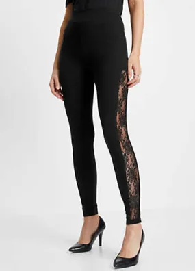 bonprix Lace Trim Leggings | Grattan