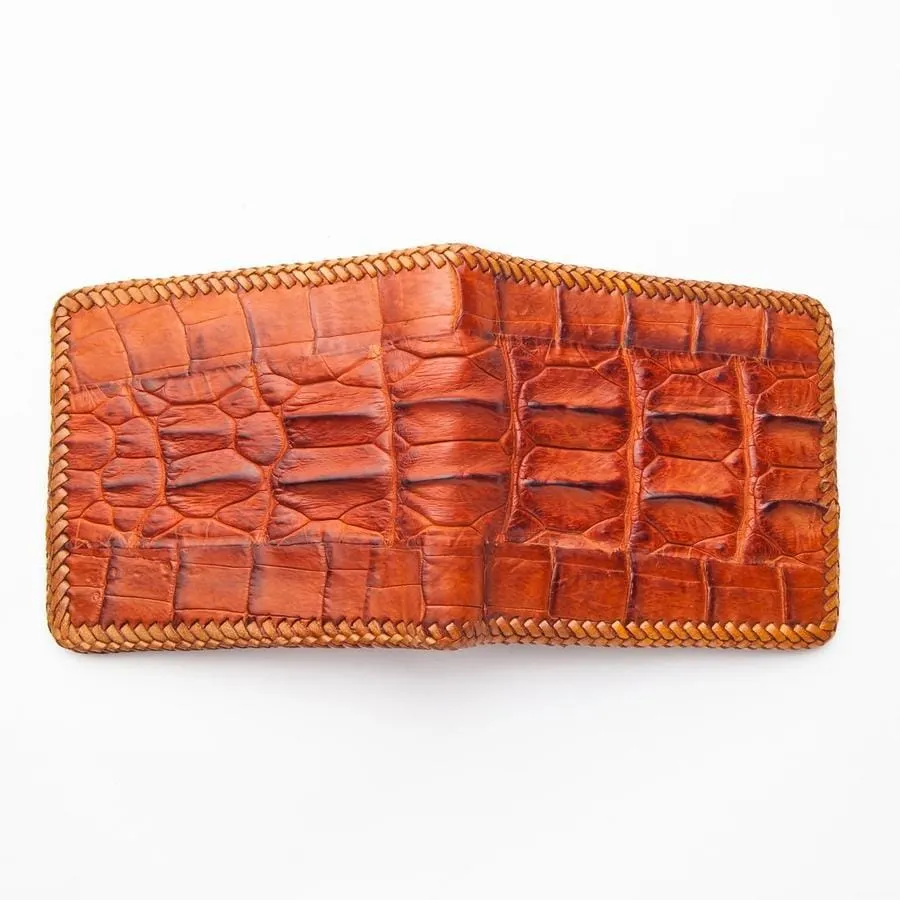 Brown Hardcore Crocodile Backbone Skin Wallet