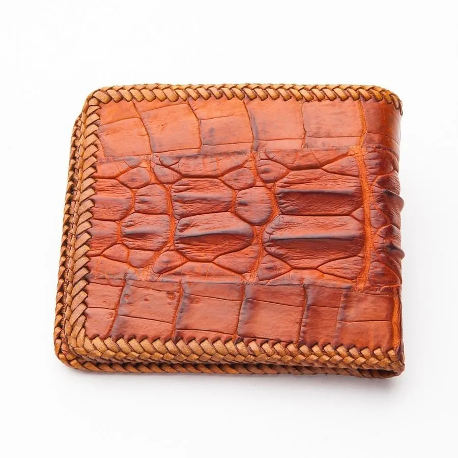 Brown Hardcore Crocodile Backbone Skin Wallet