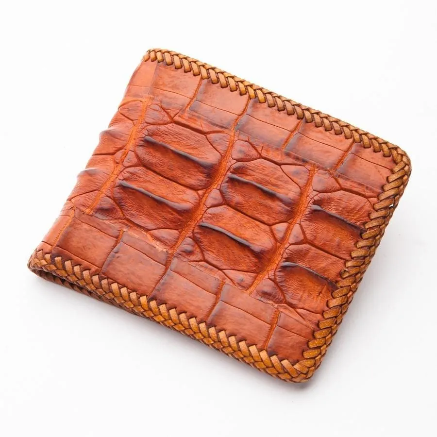 Brown Hardcore Crocodile Backbone Skin Wallet