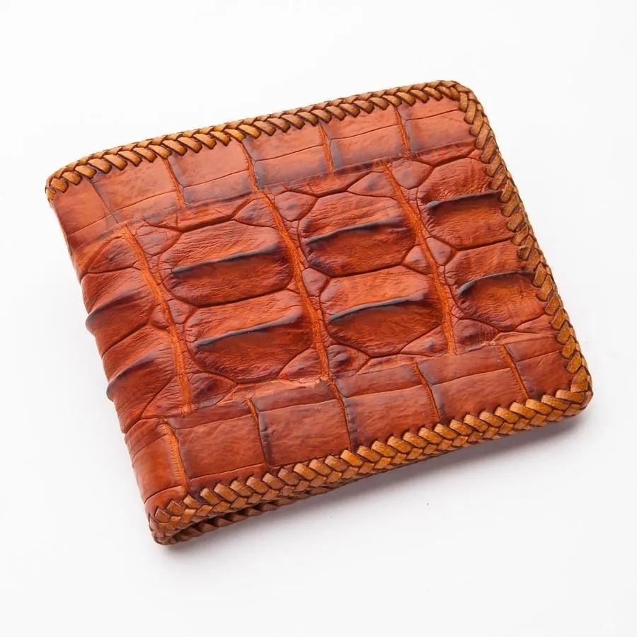 Brown Hardcore Crocodile Backbone Skin Wallet