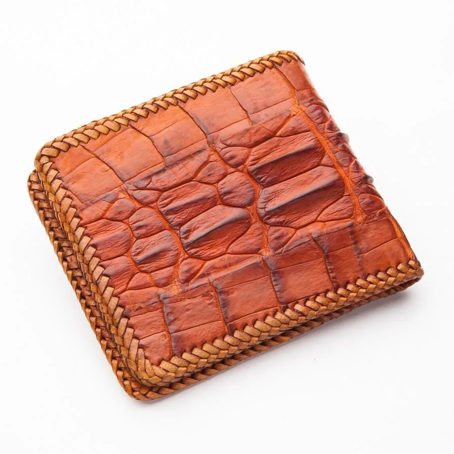 Brown Hardcore Crocodile Backbone Skin Wallet