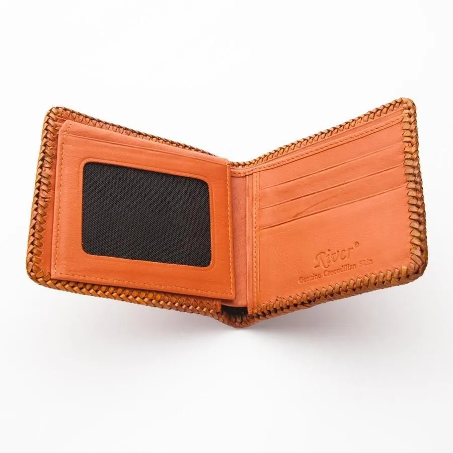 Brown Hardcore Crocodile Backbone Skin Wallet