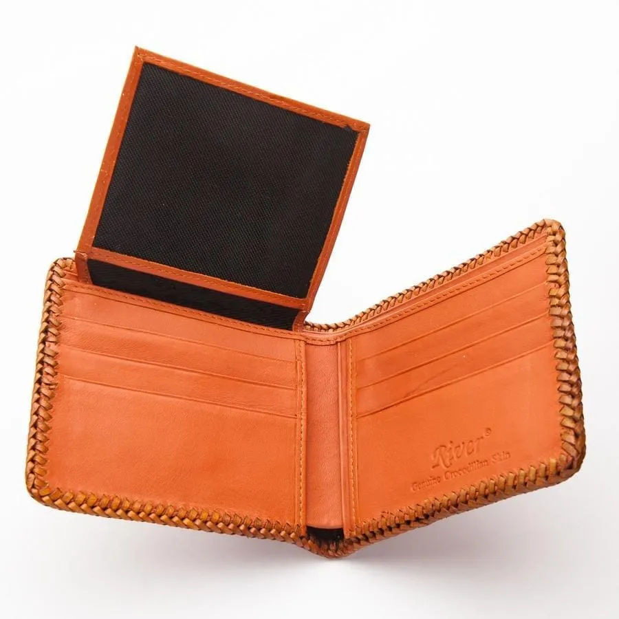 Brown Hardcore Crocodile Backbone Skin Wallet