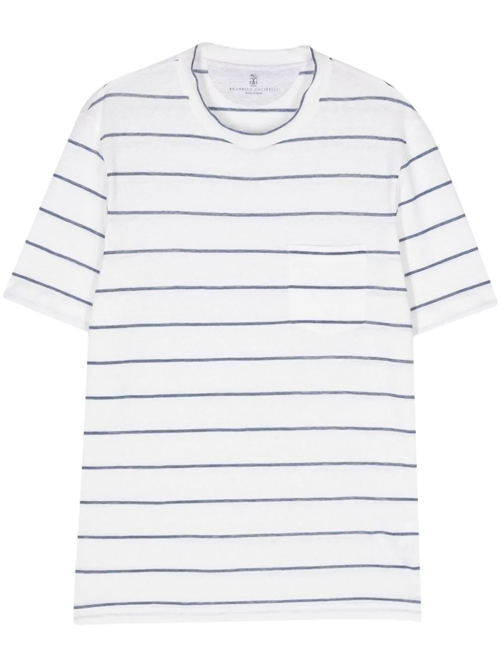 Brunello Cucinelli - T Shirt rayé Lin & coton