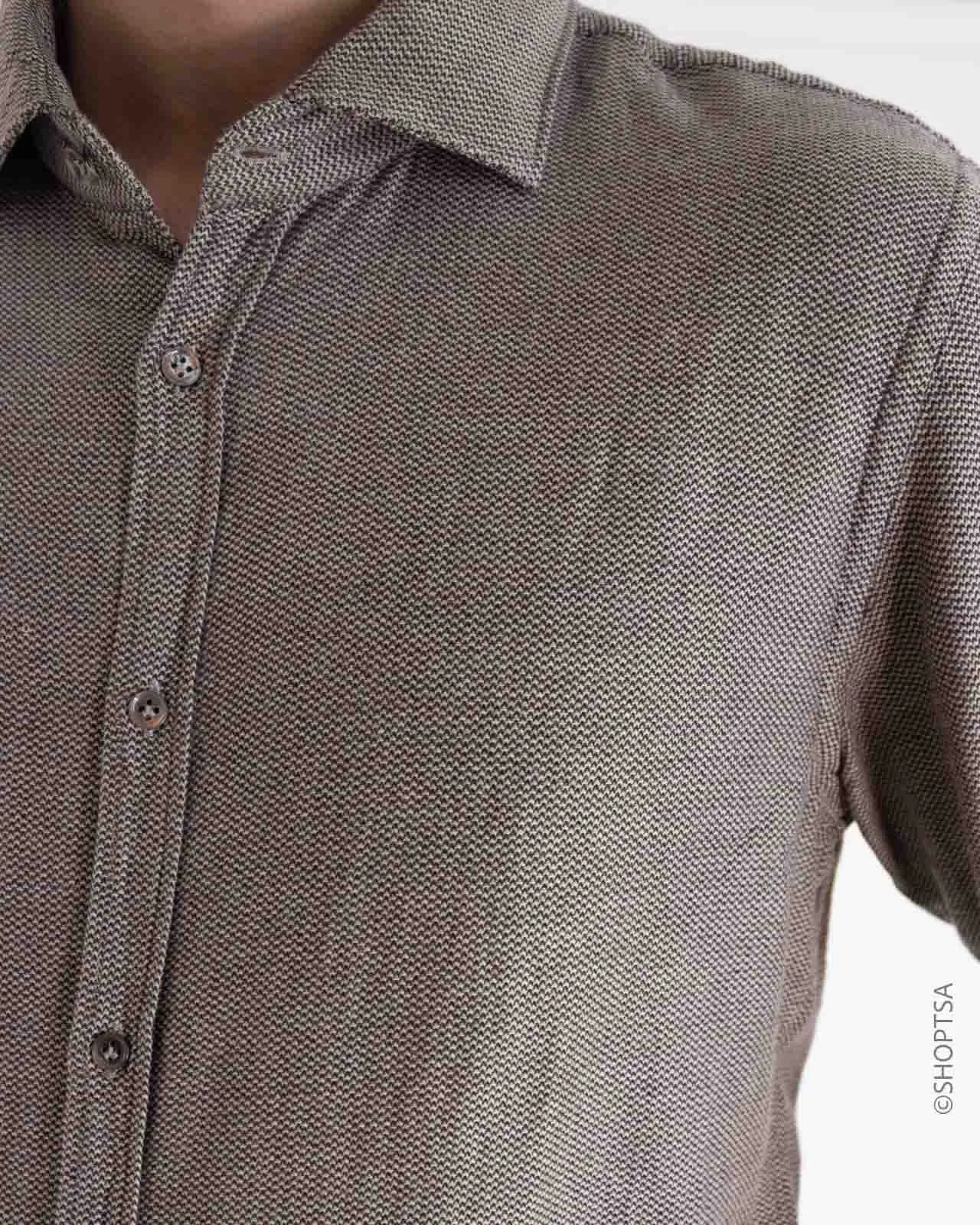 Camicia in cotone marrone