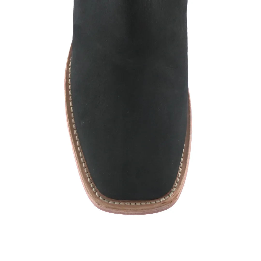 Chelsea Boot Square Toe Nobuck Black E1200