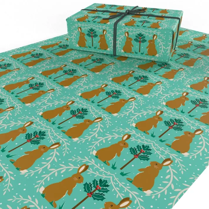 Christmas Rabbits Wrapping Paper