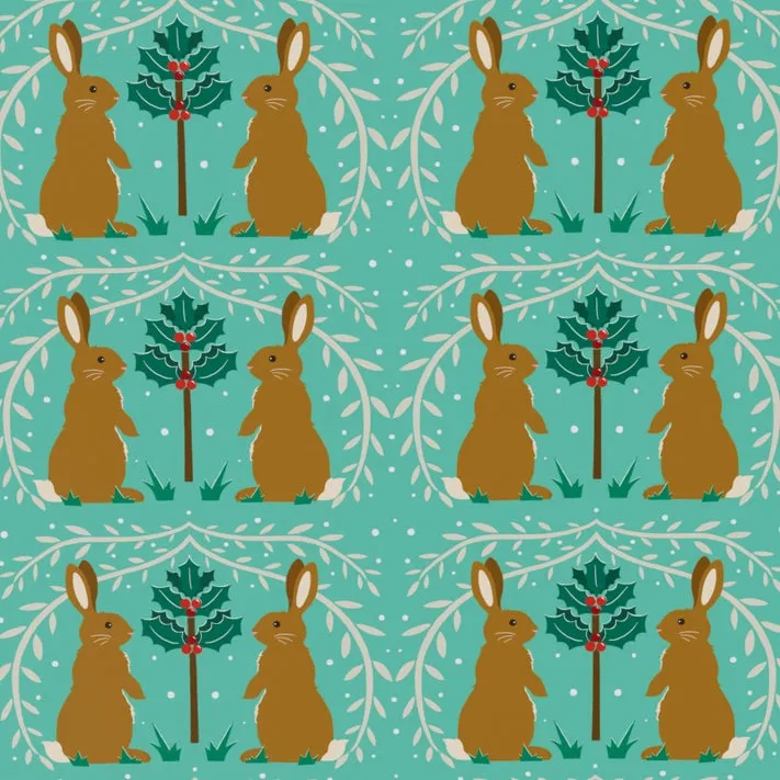 Christmas Rabbits Wrapping Paper