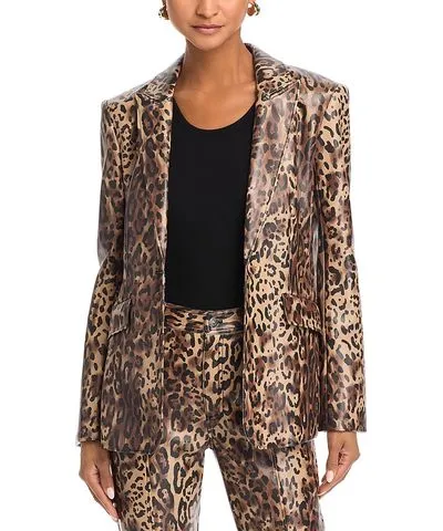 cinq a sept Cheyenne Faux Leather Blazer