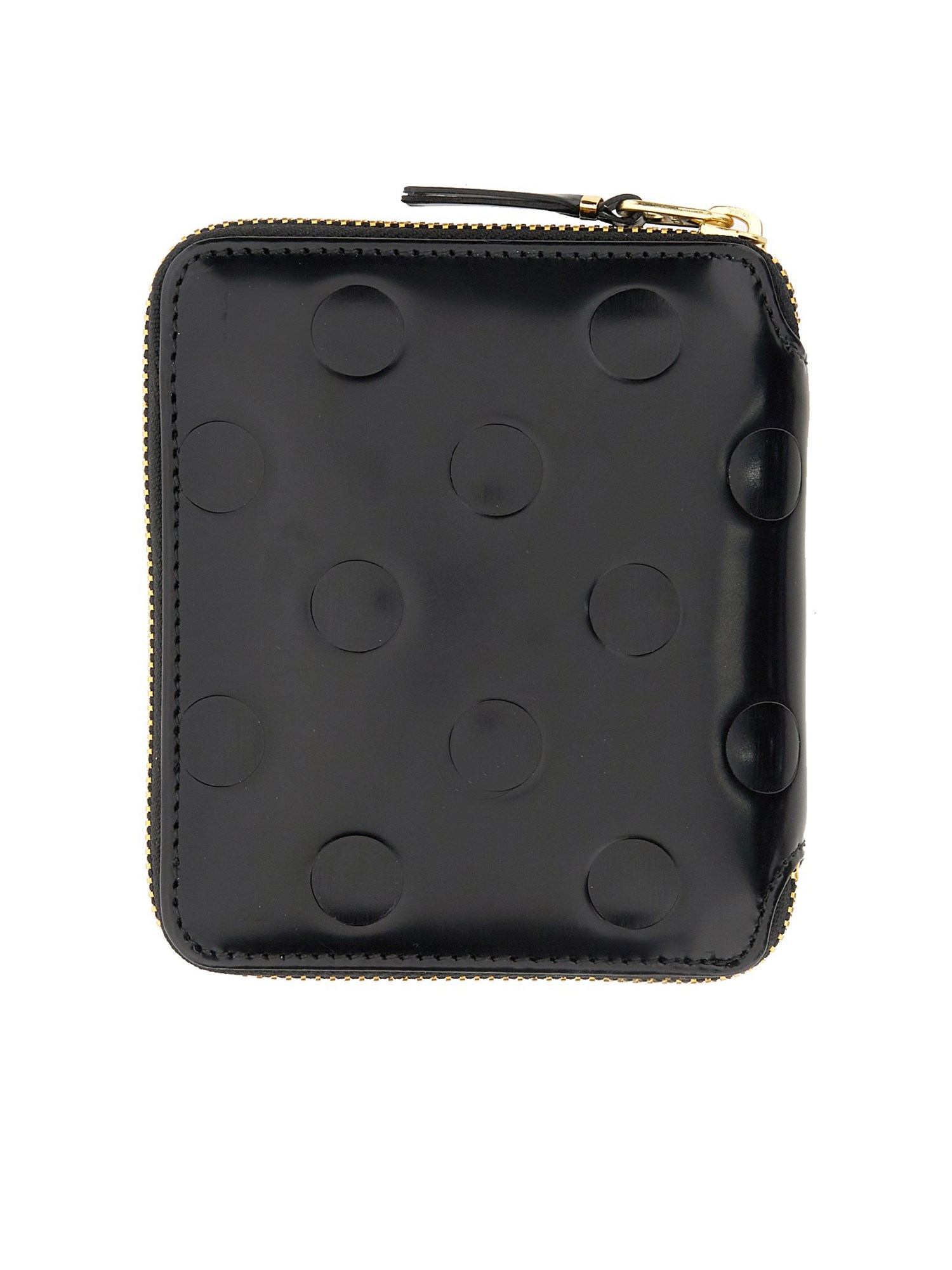 COMME DES GARCONS WALLET    POLKA DOT EMBOSSED LEATHER ZIPPER WALLET