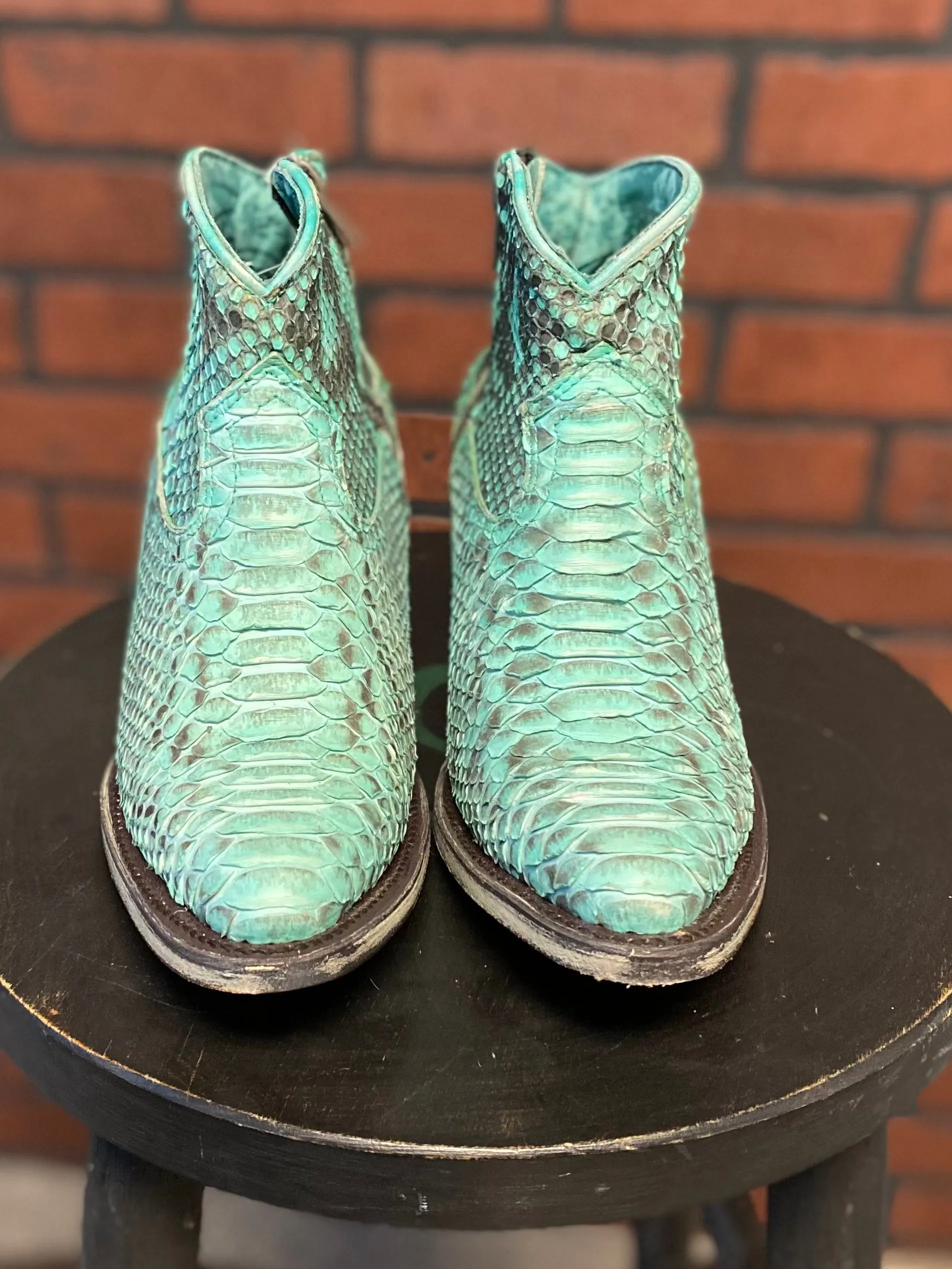 Corral Women's Turquoise Python J Toe Bootie A4323