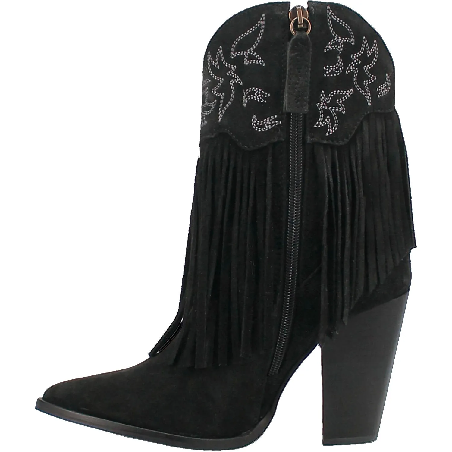 Crazy Train Black Fringe & Leather Boots (DS)