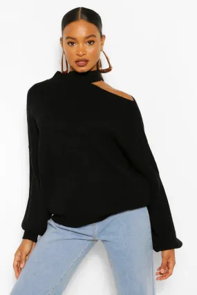 Cut Out Neckline Oversized Sweater