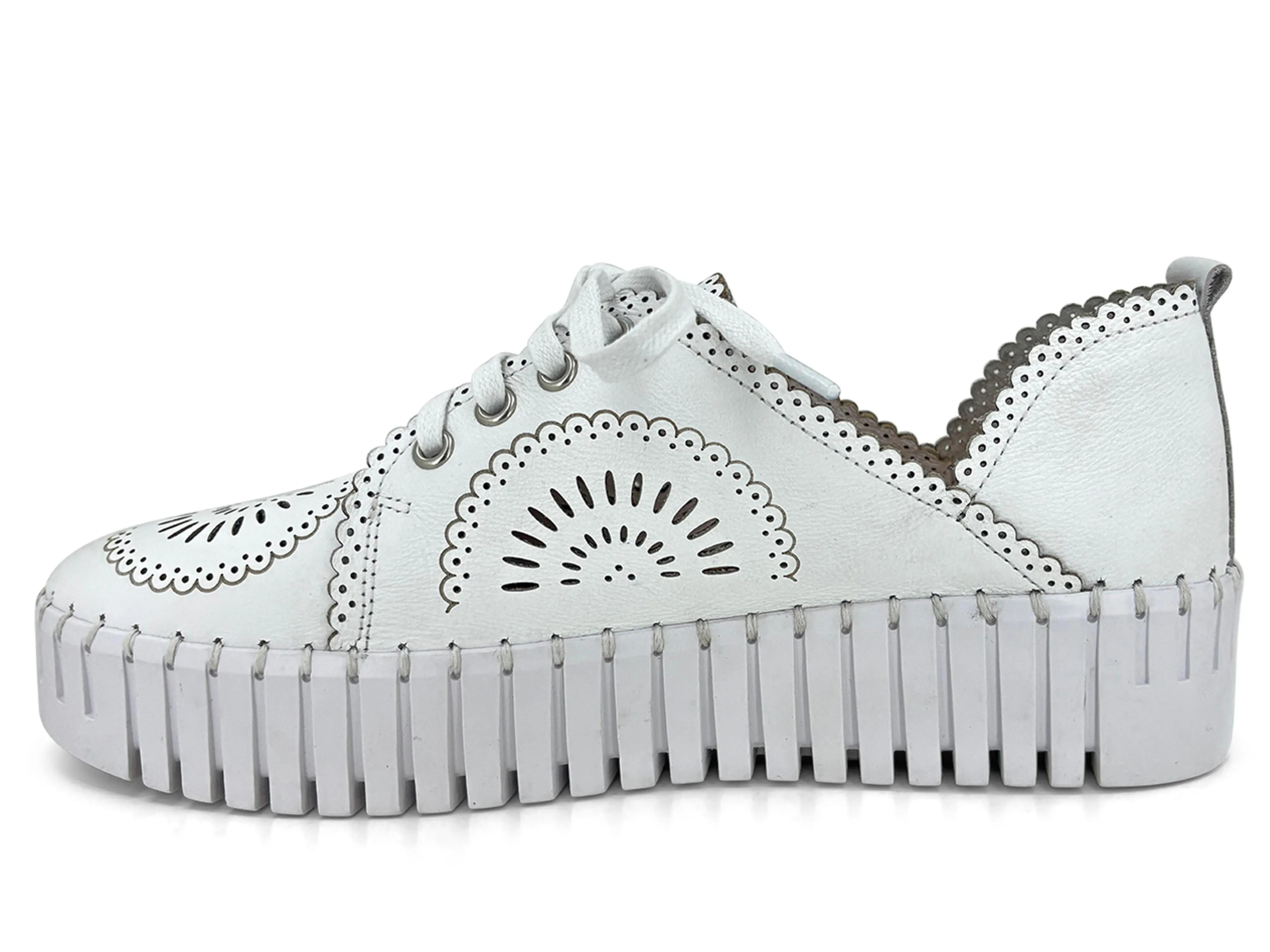 Django & Juliette Bafia Platform Sneaker White