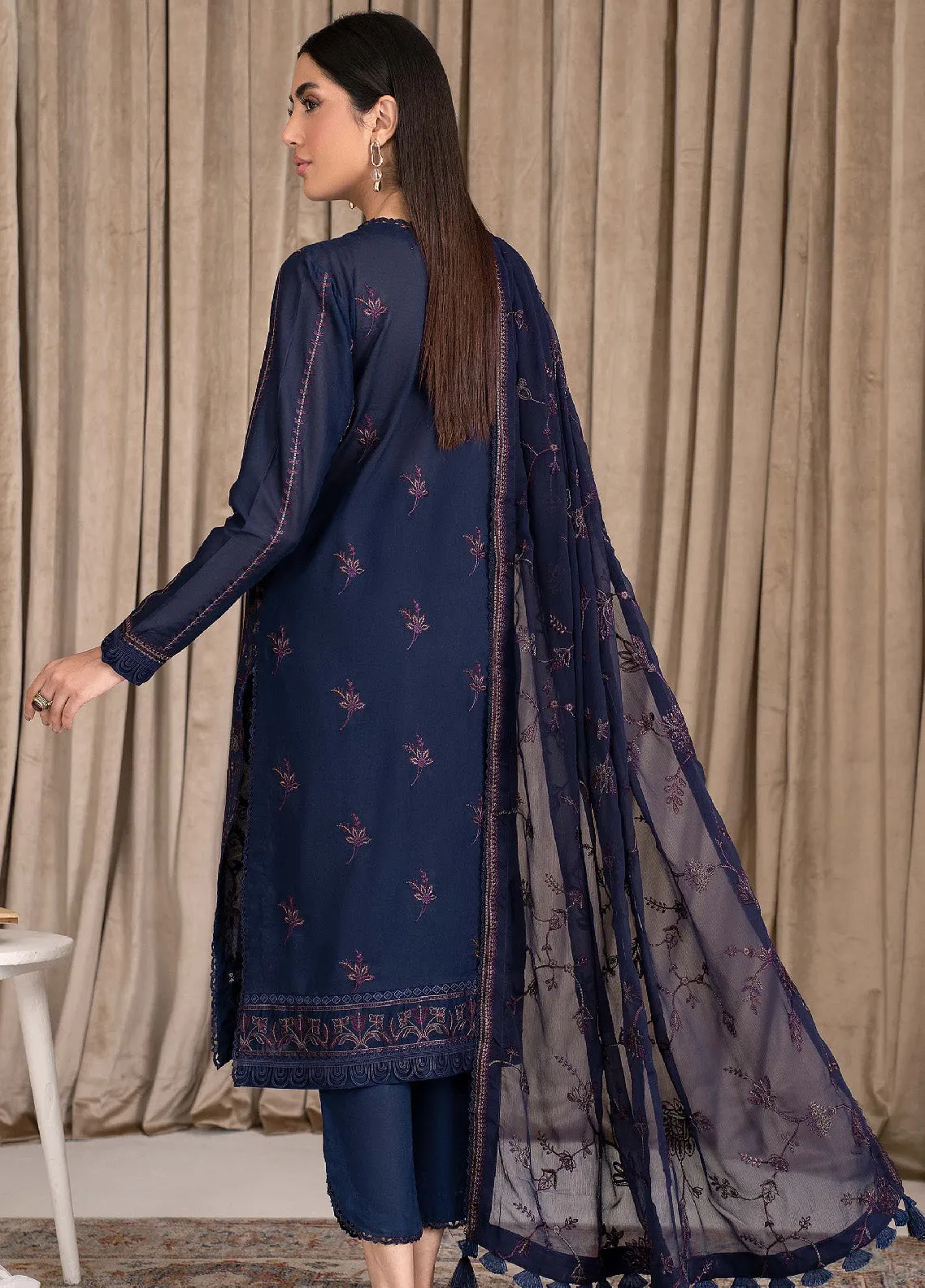 Eid Edition by Zarif Embroidered Lawn 3 Piece Unstitched Suit ZF23L ZEL-03 DEEP GLORY