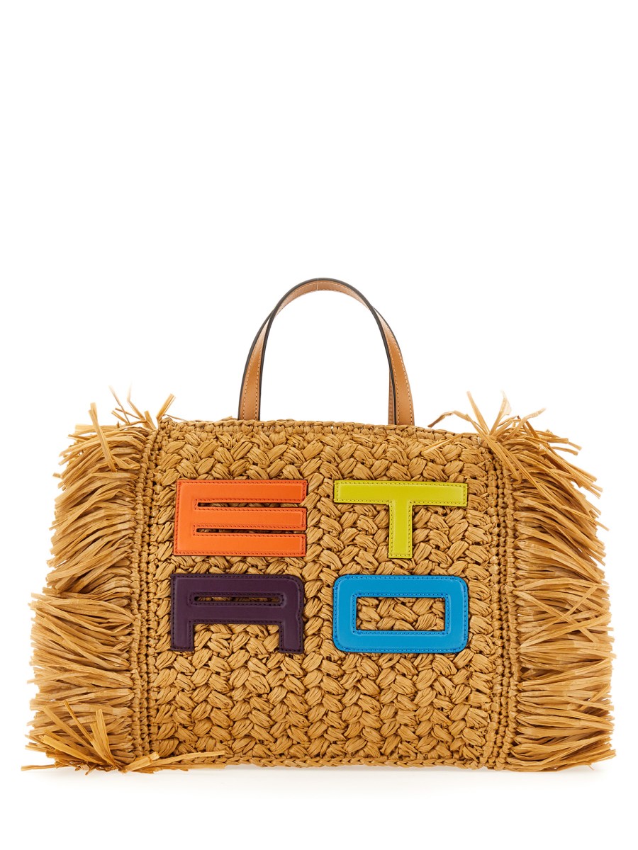 ETRO    WOVEN RAFFIA TOTE BAG