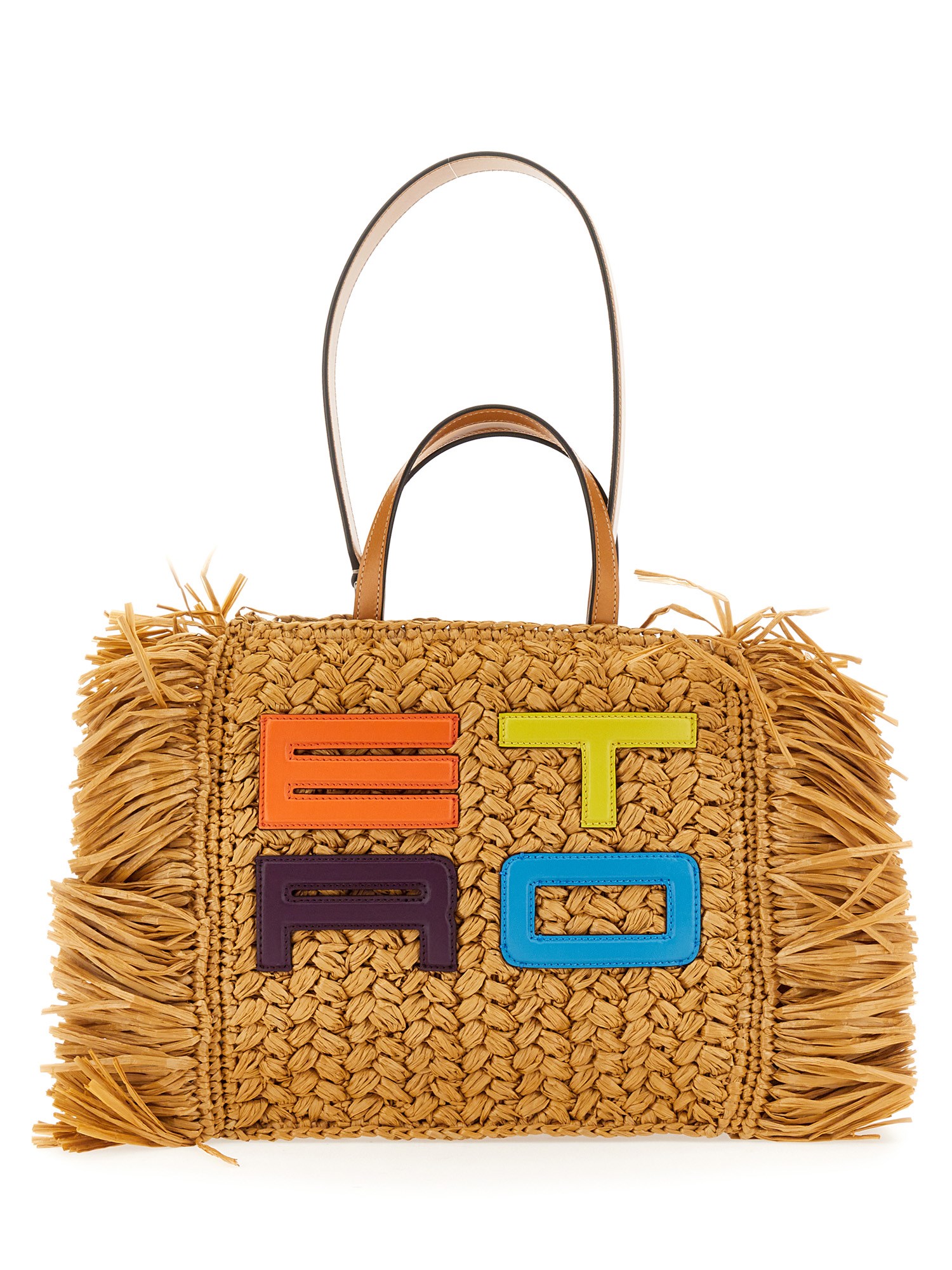 ETRO    WOVEN RAFFIA TOTE BAG