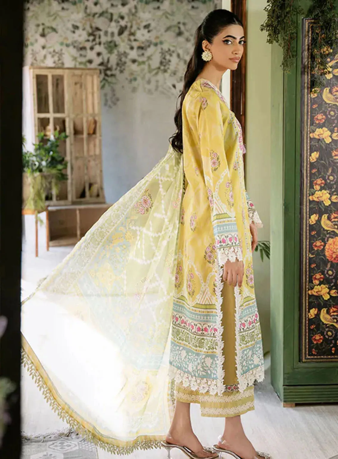 Flora By Roheenaz Embroidered Lawn 3 Piece Unstitched Suit RNZ24F RNP-07B MYSTIQUE