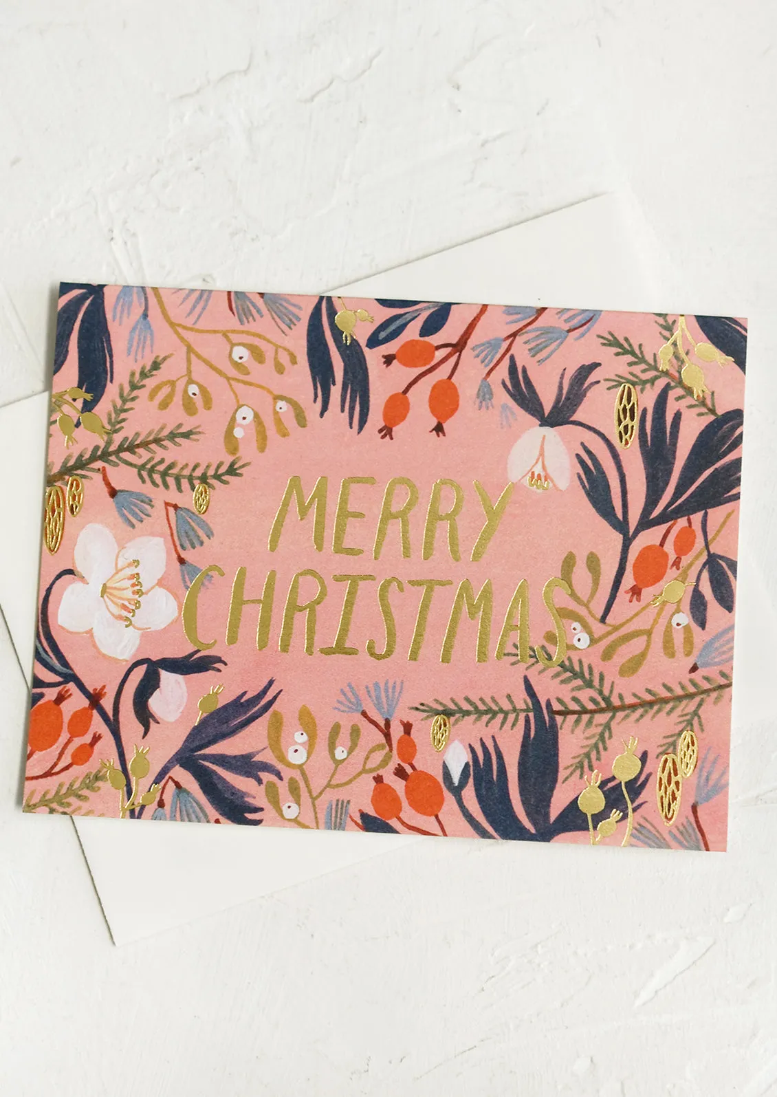 Floral Merry Christmas Card Set