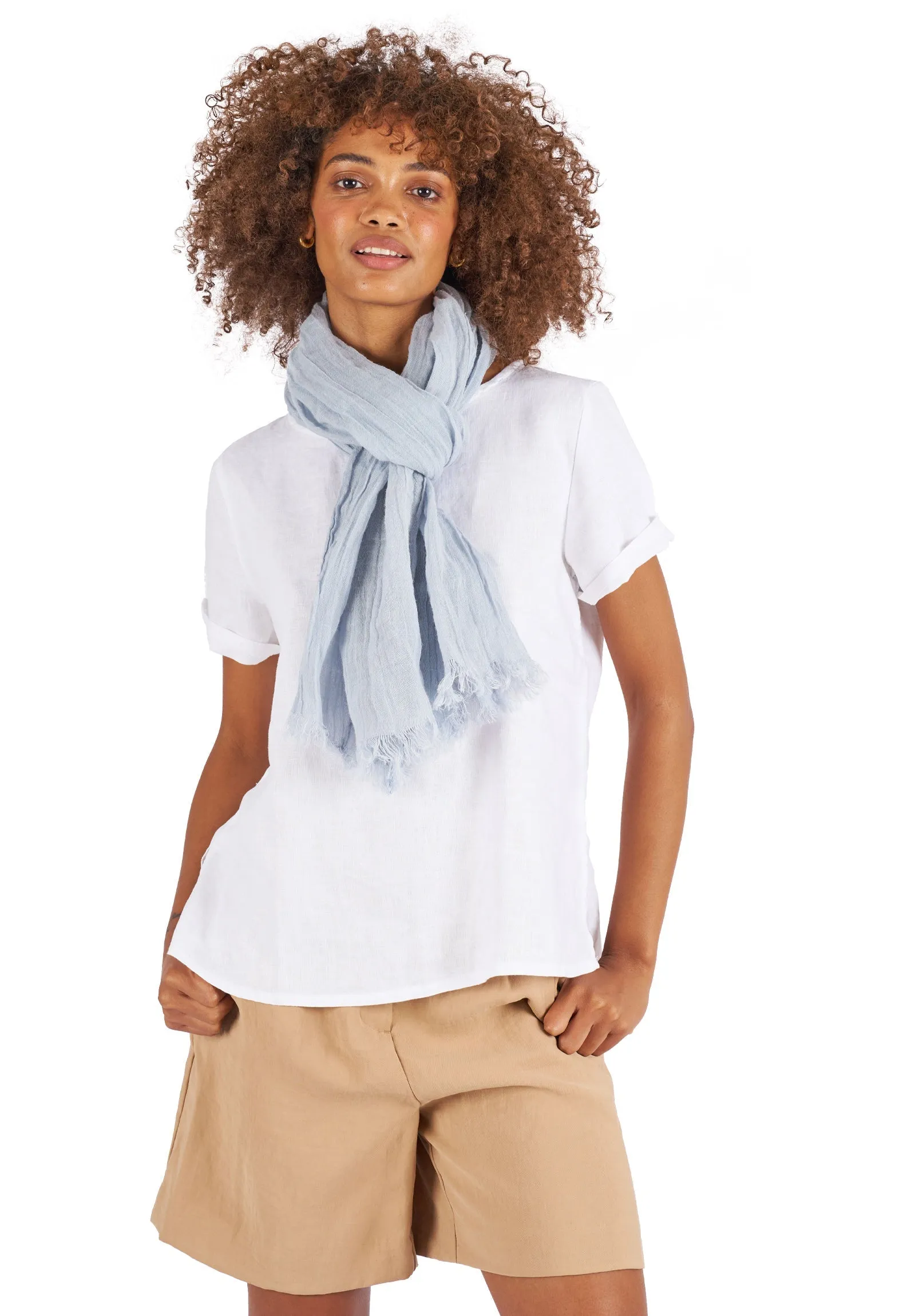 French Linen Crinkled Scarf