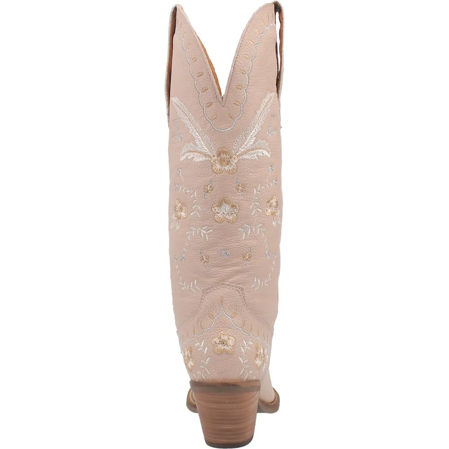 Full Bloom Sand Embroidered Flower Leather Boots (DS)